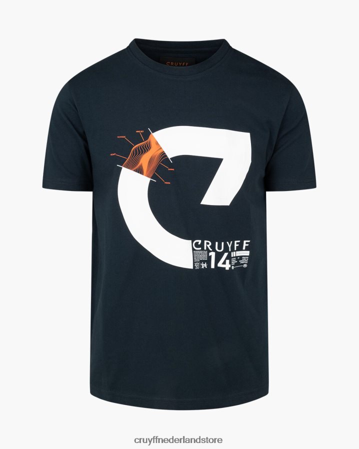 Heren alan ss tee Cruyff 62R2P8123 blauwe nachten t-shirt