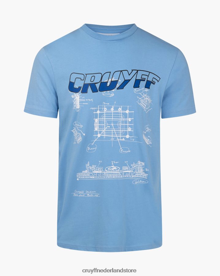 Heren doel tee Cruyff 62R2P8885 blauw t-shirt