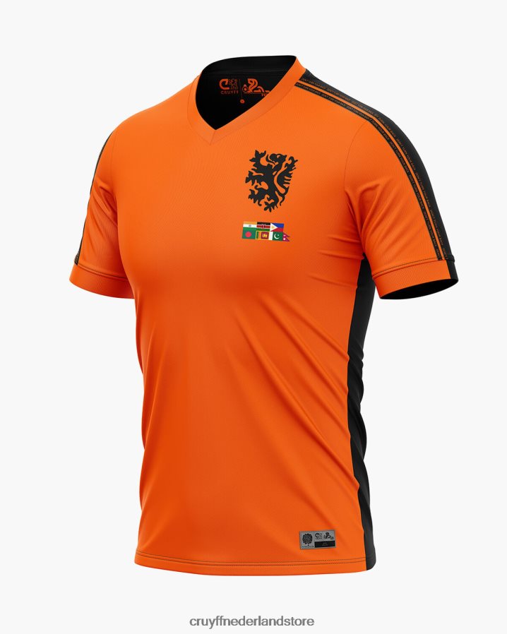 Heren draai je rug niet om wk tee Cruyff 62R2P8651 oranje/zwart t-shirt