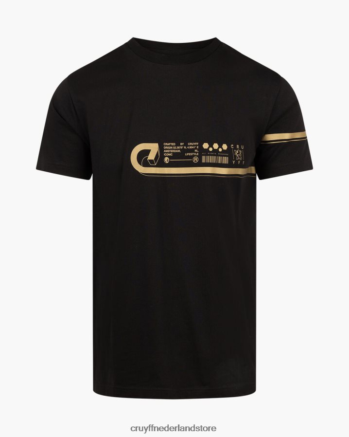 Heren ezra tee Cruyff 62R2P8119 zwart goud t-shirt