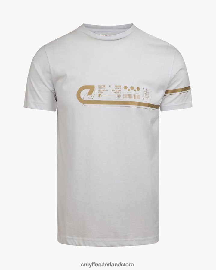 Heren ezra tee Cruyff 62R2P8120 wit goud t-shirt