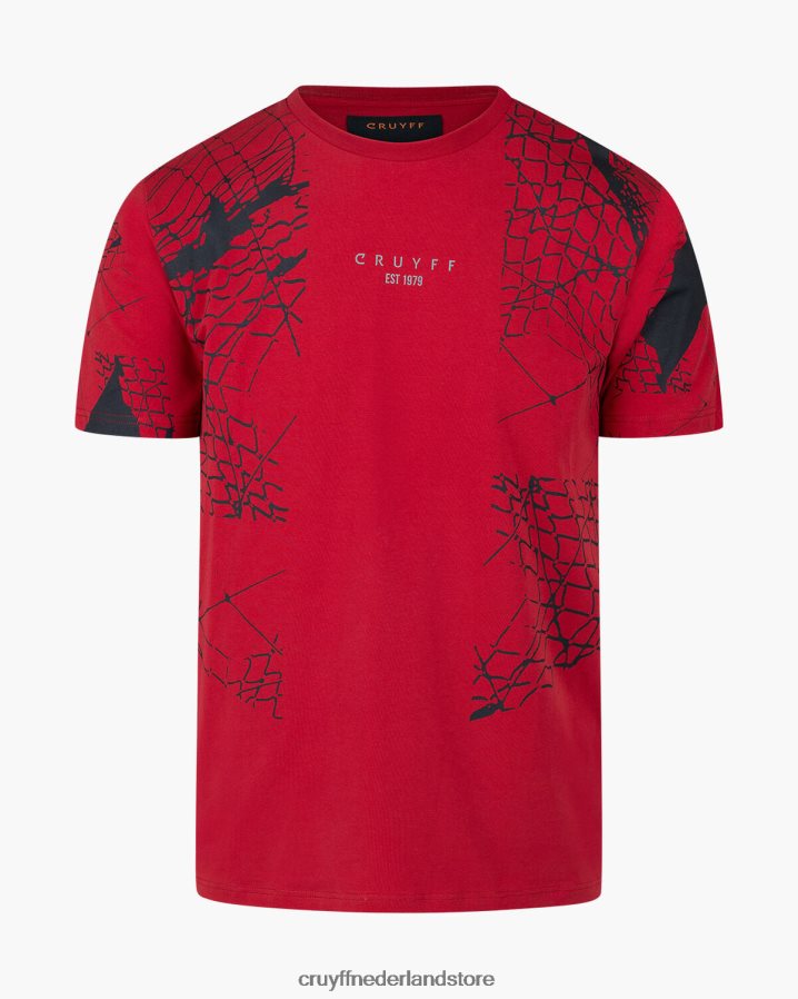 Heren rafel tee Cruyff 62R2P8396 rood t-shirt