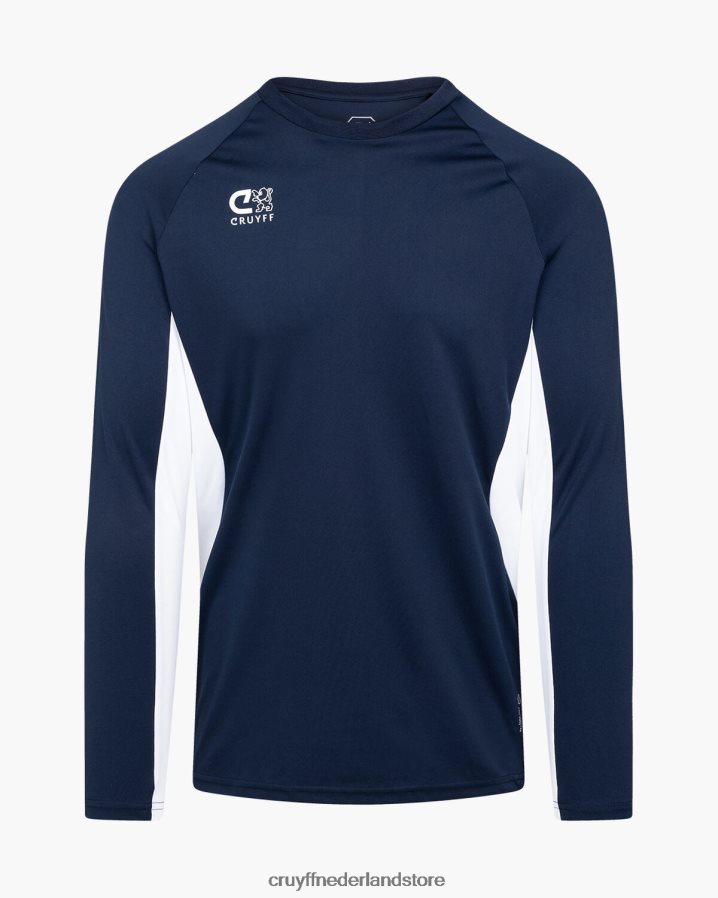 Heren tech turn ls-shirt Cruyff 62R2P8665 marine/wit t-shirt