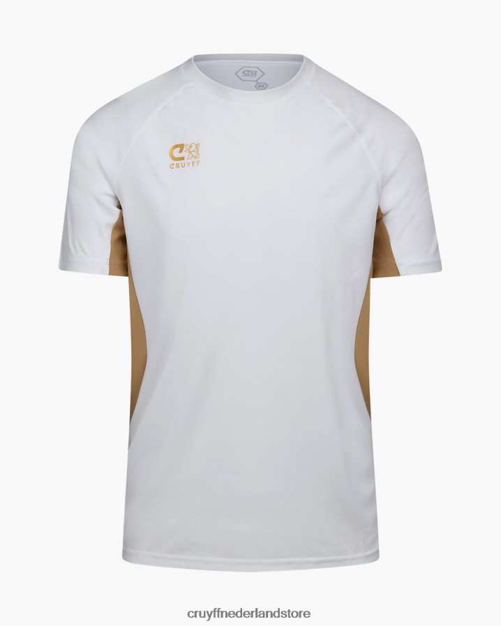 Heren technisch turn-shirt Cruyff 62R2P8630 wit goud t-shirt