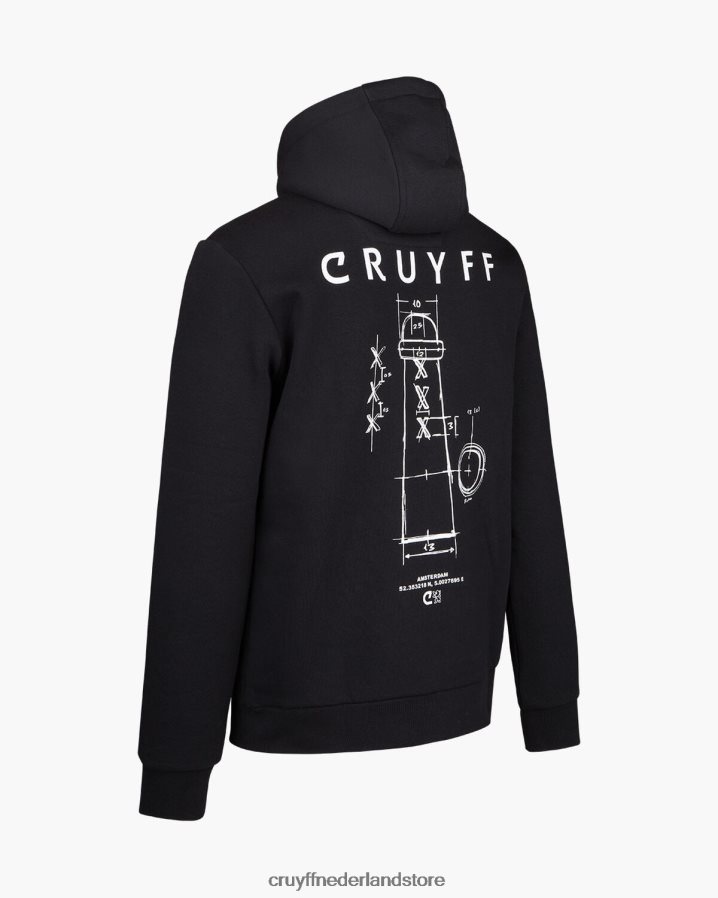 Heren citypack hoodie ams Cruyff 62R2P8739 zwart capuchon