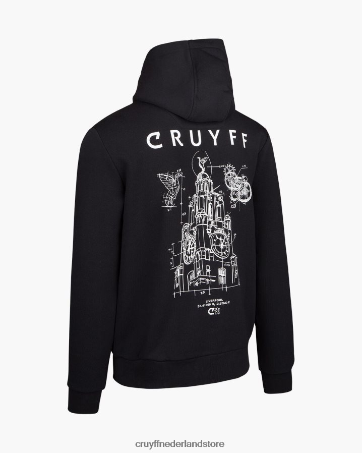 Heren citypack hoodie liv Cruyff 62R2P8692 zwart capuchon