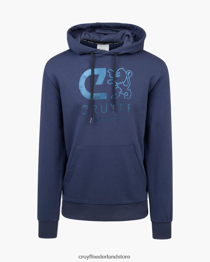 Heren hoodie doen Cruyff 62R2P8141 koningsblauw capuchon