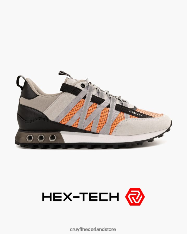 Heren Fearia hex-tech Cruyff 62R2P8209 grijs/oranje sportschoenen