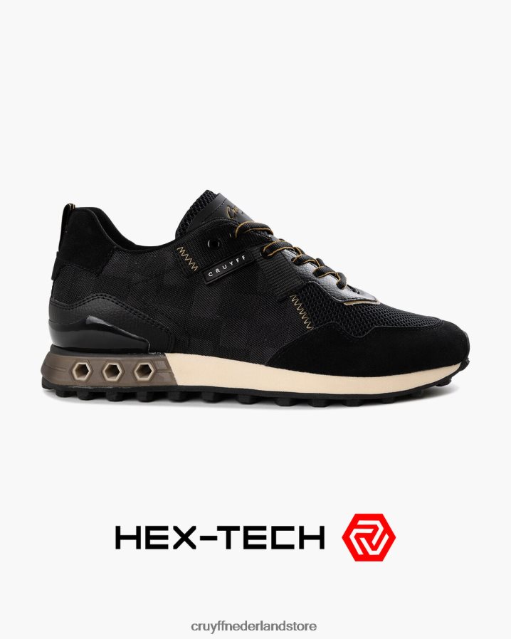 Heren superbia hex-tech Cruyff 62R2P8223 zwart goud sportschoenen