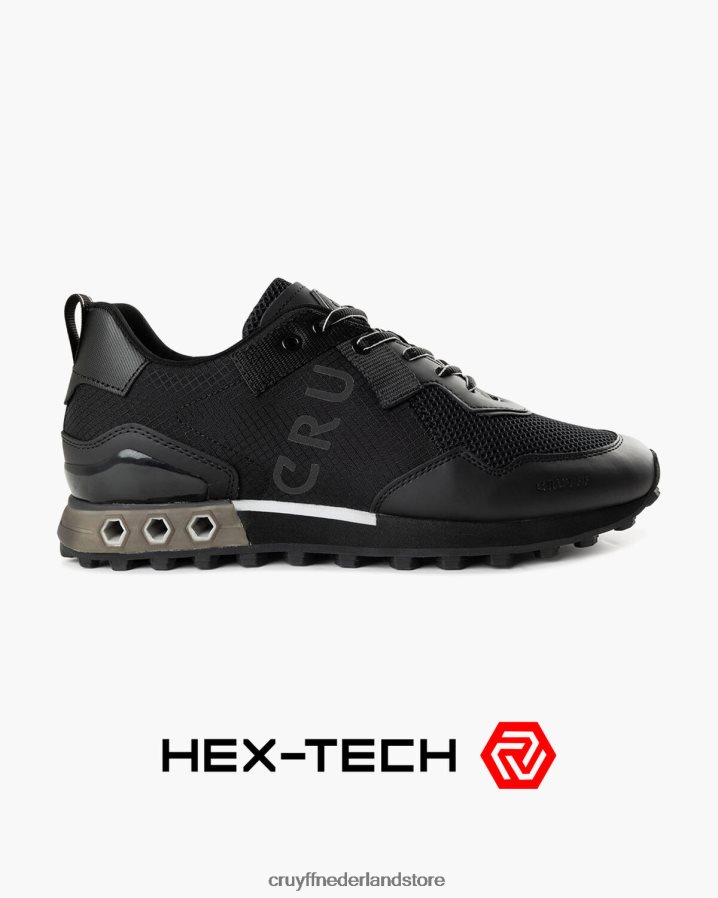 Heren superbia hex-tech Cruyff 62R2P85 zwart grijs sportschoenen