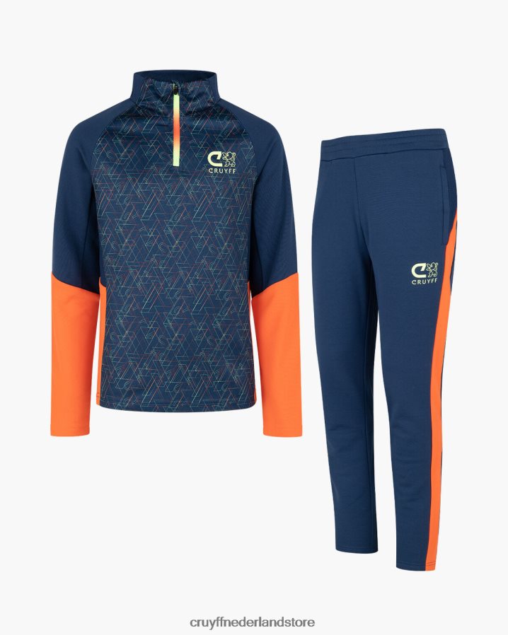 junior hoek pak Cruyff 62R2P81200 marine/oranje pakken