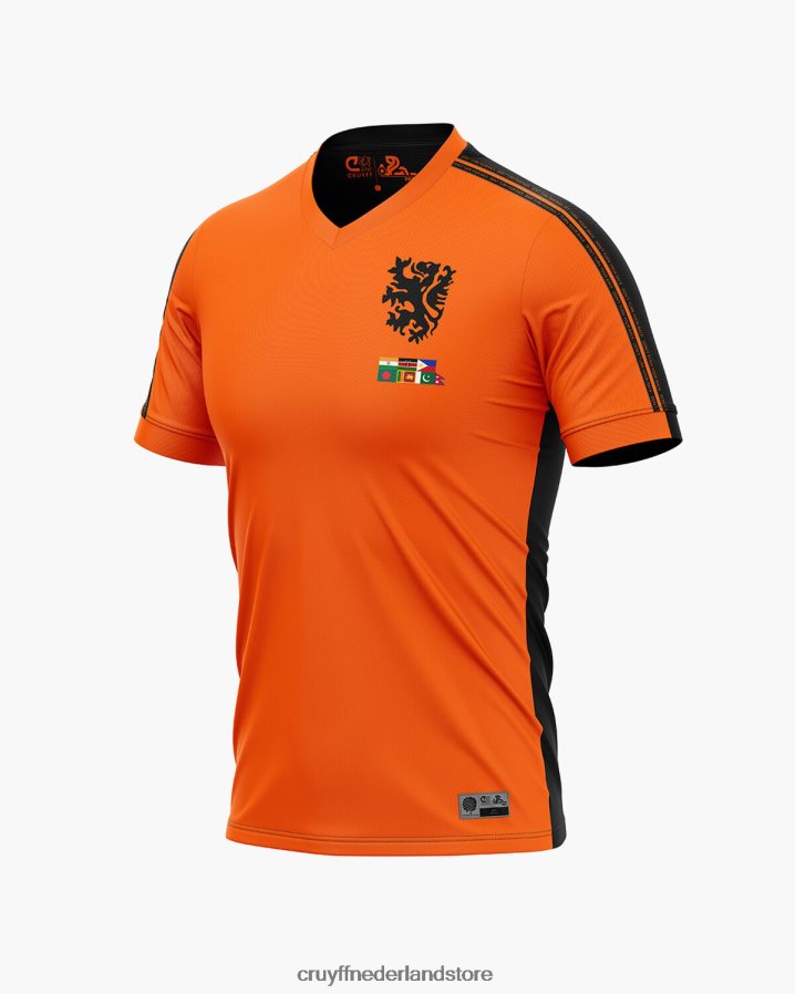 junior draai je rug niet om wk tee Cruyff 62R2P8751 oranje/zwart t-shirt